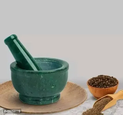 Green Marble Mortar and Pestle Set Spice Mixer Grinder Set