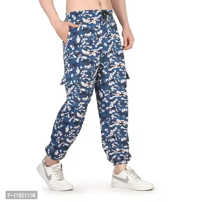 Mens Military Camouflage Print Cargo Joggers-thumb0