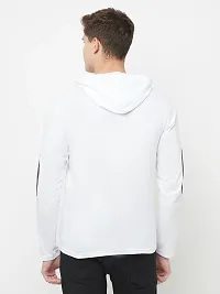 Reliable White Cotton Blend Printed Hooded Tees For Men-thumb1