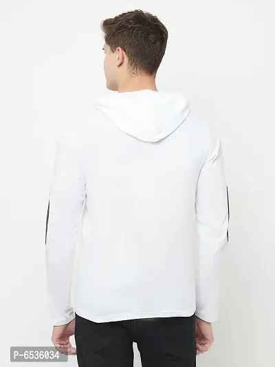 Reliable White Cotton Blend Printed Hooded Tees For Men-thumb2