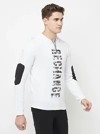 Reliable White Cotton Blend Printed Hooded Tees For Men-thumb3