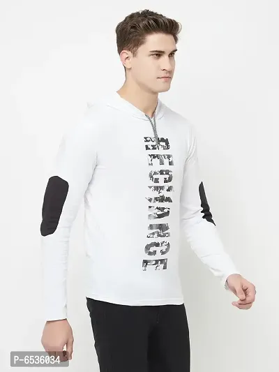 Reliable White Cotton Blend Printed Hooded Tees For Men-thumb4