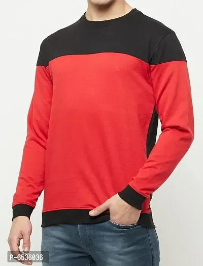 Reliable Multicoloured Cotton Blend Colourblocked Round Neck Tees For Men-thumb2