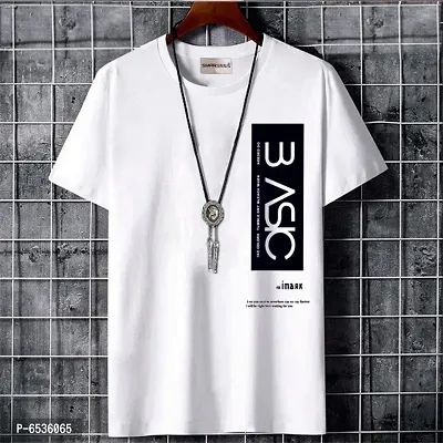 Reliable White Cotton Blend Printed Round Neck Tees For Men And Boys