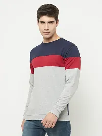 Reliable Cotton Blend Colourblocked Round Neck Tees For Men And Boys-thumb2