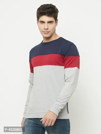 Reliable Cotton Blend Colourblocked Round Neck Tees For Men And Boys-thumb3
