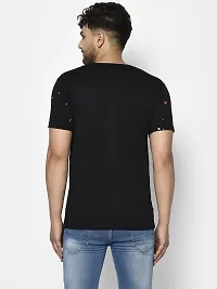 Reliable Black Cotton Blend Printed Round Neck Tees For Men And Boys-thumb1
