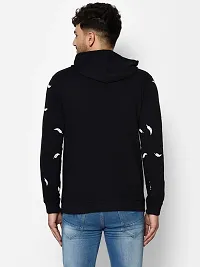 Reliable Black Cotton Blend Printed Hooded Tees For Men And Boys-thumb1