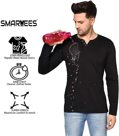 Smartees Stain Resistant Cotton Blend Henley Tees