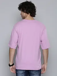 Reliable Pink Cotton Blend Solid Round Neck Tees For Men-thumb1
