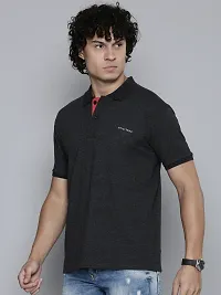 Stylish Grey Cotton Blend Solid Tees For Men-thumb1