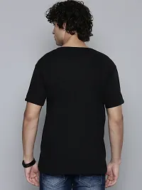 Reliable Black Cotton Blend Printed Round Neck Tees For Men-thumb2