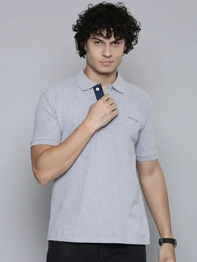Mens Comfortable Classy Cotton Blend Solid Polos