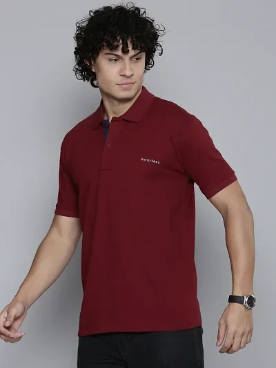 Mens Classy Cotton Blend Solid Polos