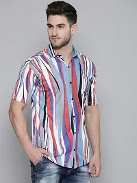 Reliable Multicoloured Polyester Blend Short Sleeves Casual Shirt For Men-thumb1