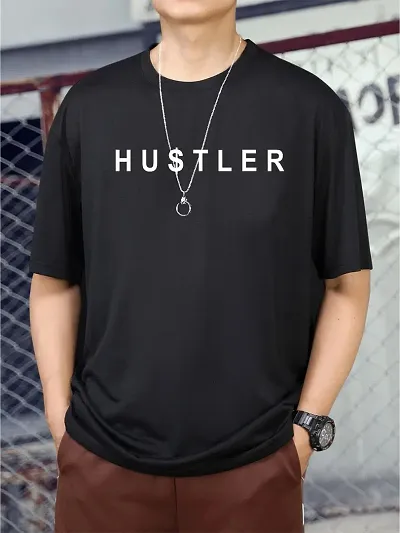 Mens Trendy Black Printed Oversized Baggy T-Shirts