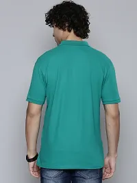 Reliable Green Cotton Blend Solid Polos For Men-thumb3