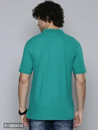 Stylish Green Cotton Blend Solid Tees For Men-thumb4