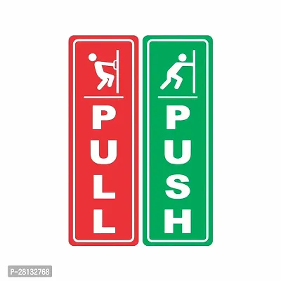 RDH Collections Self Adhesive Push And Pull Sign Stickers - Set Of 3-thumb0