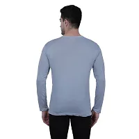 Reliable Grey Polyester Solid Round Neck Tees For Men-thumb1