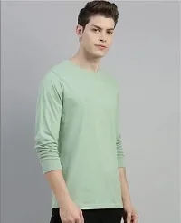 Reliable Green Polyester Solid Round Neck Tees For Men-thumb1