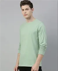 Reliable Green Polyester Solid Round Neck Tees For Men-thumb3