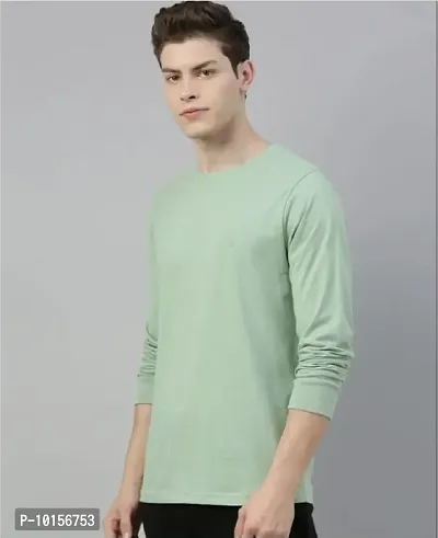 Reliable Green Polyester Solid Round Neck Tees For Men-thumb4