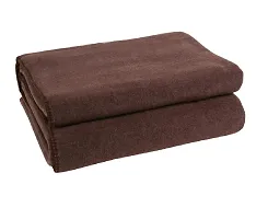 Comfortable Brown Cotton Solid Blankets-thumb3