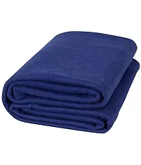 Comfortable Blue Cotton Solid Blankets-thumb1