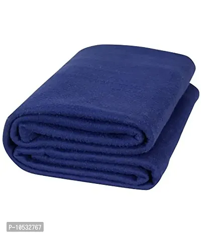 Comfortable Blue Cotton Solid Blankets-thumb2