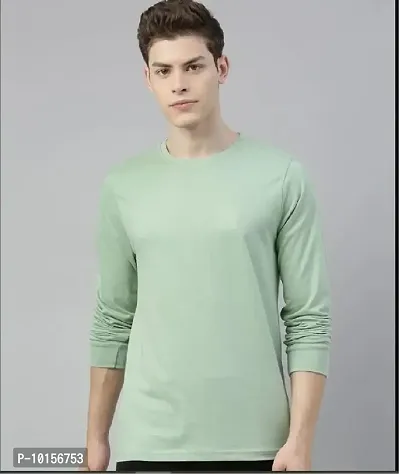 Reliable Green Polyester Solid Round Neck Tees For Men