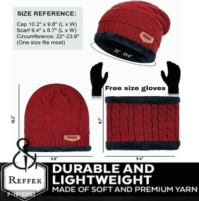 Stylish Unisex Beanie Cap Scarf And Wollen Gloves-thumb4