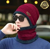 Stylish Unisex Beanie Cap Scarf And Wollen Gloves-thumb1