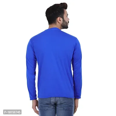 Reliable Blue Polyester Solid Round Neck Tees For Men-thumb2