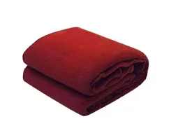 Comfortable Maroon Cotton Solid Blankets-thumb1