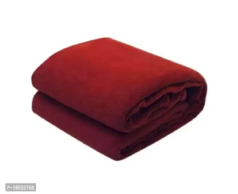 Comfortable Maroon Cotton Solid Blankets-thumb2