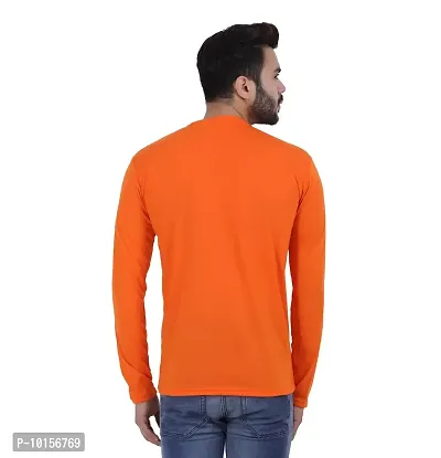 Reliable Orange Polyester Solid Round Neck Tees For Men-thumb2