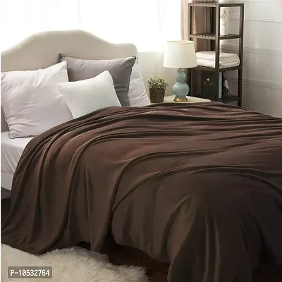 Comfortable Brown Cotton Solid Blankets-thumb0
