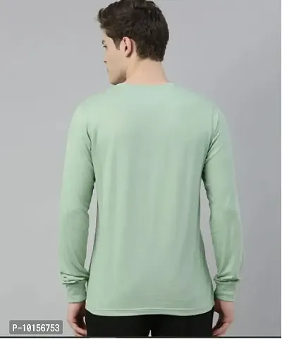 Reliable Green Polyester Solid Round Neck Tees For Men-thumb3