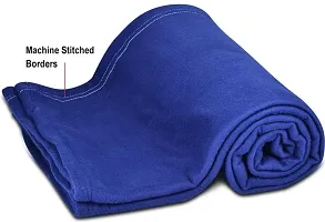 Comfortable Blue Cotton Solid Blankets-thumb2