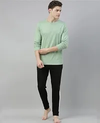 Reliable Green Polyester Solid Round Neck Tees For Men-thumb4