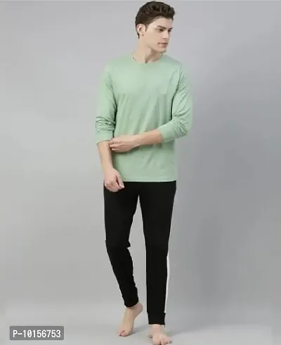 Reliable Green Polyester Solid Round Neck Tees For Men-thumb5