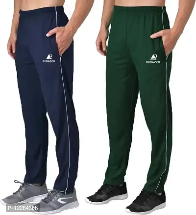 DIWAZZO Latest Mens Solid Track Pants Pack of 2 Bottle&NAVY-PCK2-S-thumb0