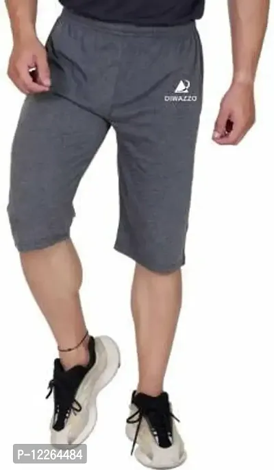 Diwazzo Solid Men Three Fourths Shorts.-thumb2