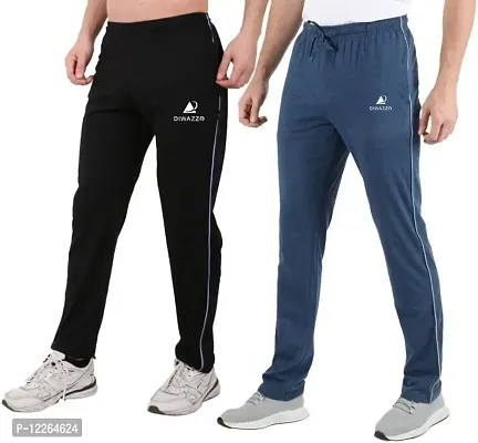 DIWAZZO Latest Mens Solid Track Pants Pack of 2-thumb0