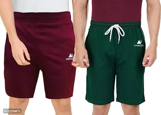Diwazzo Pack of 2 Solid Men's Multicolour Sports Shorts.