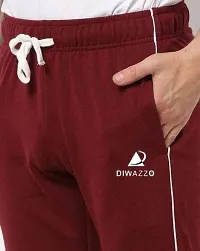 DIWAZZO Latest Mens Solid Track Pants Pack of 2 Maroon&SILVER-PCK2-XL-thumb2