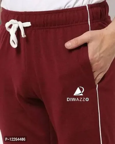 DIWAZZO Latest Mens Solid Track Pants Pack of 2 Maroon&SILVER-PCK2-XL-thumb3