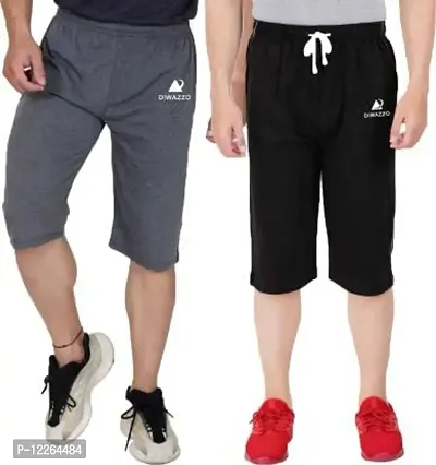 Diwazzo Solid Men Three Fourths Shorts.-thumb0