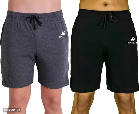 Diwazzo Pack of 2 Solid Men's Multicolour Sports Shorts.